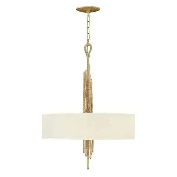 Żyrandol metalowy złoty z białym abażurem 6-punktowy HK/SPYRE6P CPG z serii SPYRE - Elstead Lighting Taniej